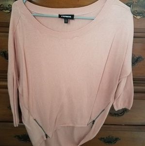 EXPRESS Pink Sweater w/front zippers Size Sm